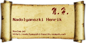 Nadolyanszki Henrik névjegykártya