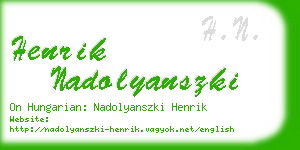 henrik nadolyanszki business card